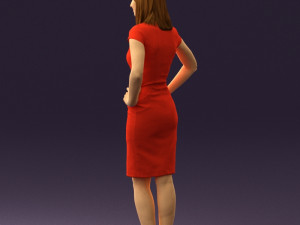 woman in orange dress 0607 3D Model