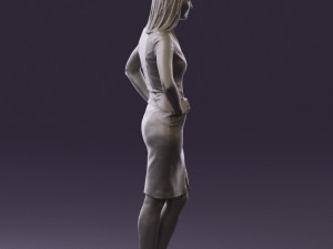 woman in orange dress 0607 3D Model