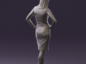 woman in orange dress 0607 3D Model