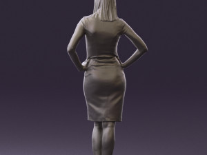 woman in orange dress 0607 3D Model