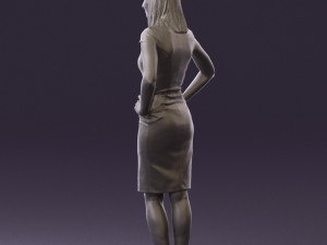 woman in orange dress 0607 3D Model