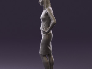 woman in orange dress 0607 3D Model
