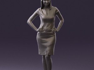 woman in orange dress 0607 3D Model