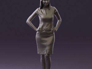 woman in orange dress 0607 3D Model