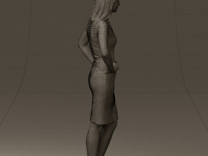 woman in orange dress 0607 3D Model