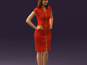woman in orange dress 0607 3d print ready 3D Print Model
