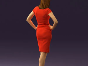 woman in orange dress 0607 3d print ready 3D Print Model