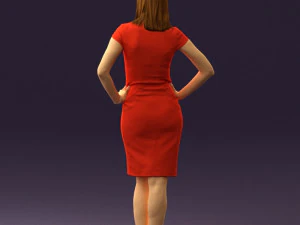 woman in orange dress 0607 3d print ready 3D Print Model