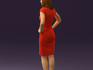 woman in orange dress 0607 3d print ready 3D Print Model