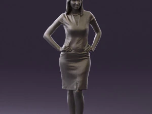 woman in orange dress 0607 3d print ready 3D Print Model