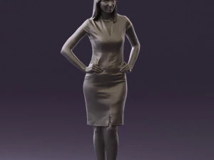 woman in orange dress 0607 3d print ready 3D Print Model