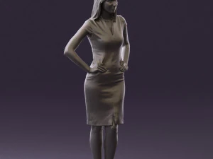 woman in orange dress 0607 3d print ready 3D Print Model