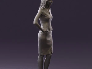 woman in orange dress 0607 3d print ready 3D Print Model