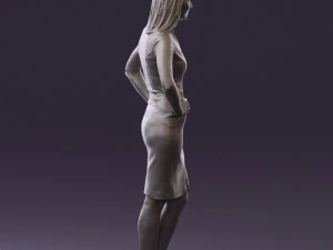 woman in orange dress 0607 3d print ready 3D Print Model