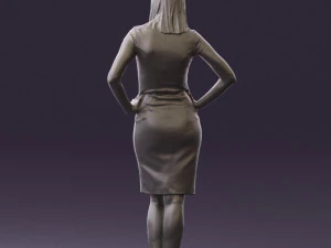 woman in orange dress 0607 3d print ready 3D Print Model