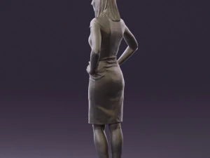 woman in orange dress 0607 3d print ready 3D Print Model