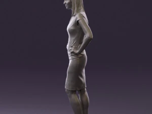 woman in orange dress 0607 3d print ready 3D Print Model
