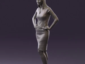 woman in orange dress 0607 3d print ready 3D Print Model