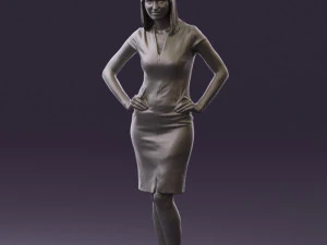 woman in orange dress 0607 3d print ready 3D Print Model