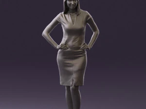 woman in orange dress 0607 3d print ready 3D Print Model