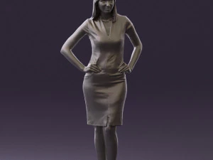 woman in orange dress 0607 3d print ready 3D Print Model