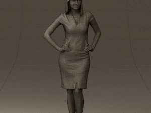 woman in orange dress 0607 3d print ready 3D Print Model