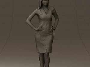 woman in orange dress 0607 3d print ready 3D Print Model