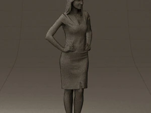 woman in orange dress 0607 3d print ready 3D Print Model