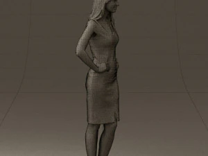 woman in orange dress 0607 3d print ready 3D Print Model