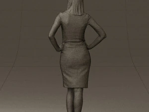 woman in orange dress 0607 3d print ready 3D Print Model