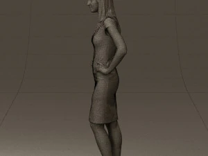 woman in orange dress 0607 3d print ready 3D Print Model