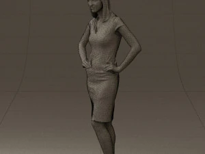 woman in orange dress 0607 3d print ready 3D Print Model
