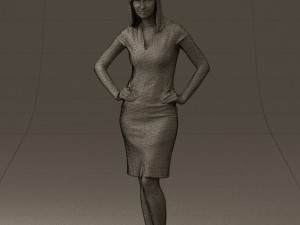 woman in orange dress 0607 3d print ready 3D 프린트 모델