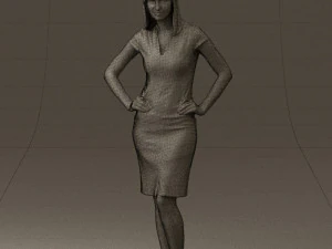 woman in orange dress 0607 3d print ready 3D Print Model