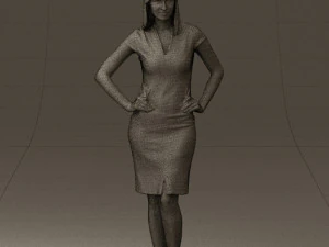 woman in orange dress 0607 3d print ready 3D Print Model