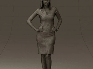 woman in orange dress 0607 3d print ready 3D Print Model