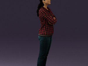 woman in plaid tshirt 0608 Modèle 3D