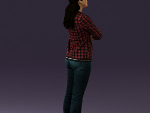 woman in plaid tshirt 0608 Modèle 3D