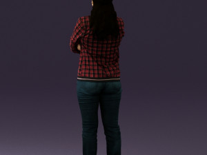 woman in plaid tshirt 0608 Modèle 3D