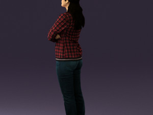 woman in plaid tshirt 0608 Modèle 3D