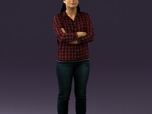 woman in plaid tshirt 0608 Modèle 3D