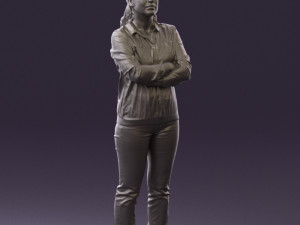 woman in plaid tshirt 0608 Modèle 3D