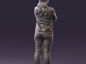woman in plaid tshirt 0608 Modèle 3D