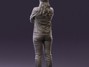 woman in plaid tshirt 0608 Modèle 3D