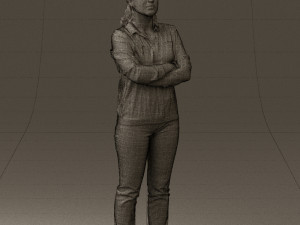 woman in plaid tshirt 0608 Modèle 3D