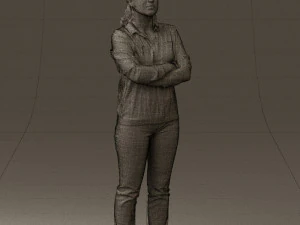 woman in plaid tshirt 0608 3D Model