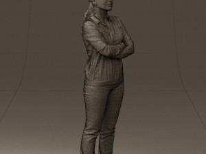 woman in plaid tshirt 0608 Modèle 3D