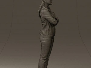 woman in plaid tshirt 0608 3D Model