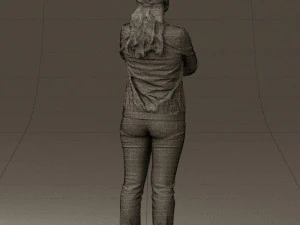 woman in plaid tshirt 0608 3D Model