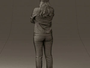 woman in plaid tshirt 0608 3D Model